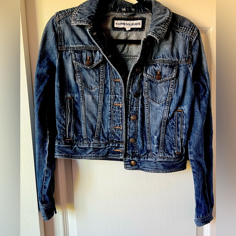Express distressed jean jacket